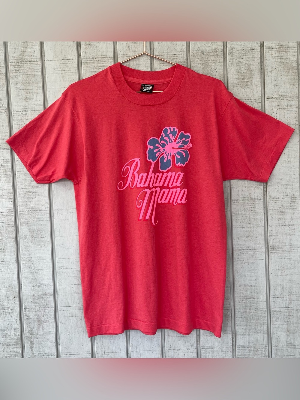Vintage Bahama Mama Graphic T Shirt Red USA Screen Stars Large